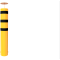 Bollard | steel tube  323 x 5,0 mm | yellow / black | hot-dip galvanized and yellow coatedwith three black reflecting stripes | total length: 2000 mm | steel cap with concrete anchor